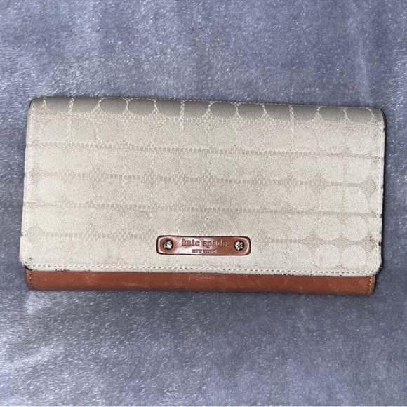 kate spade Handbags - Kate Spade Beige and Brown Wallet